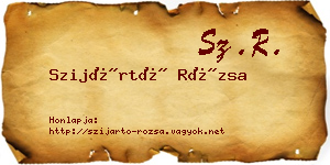 Szijártó Rózsa névjegykártya